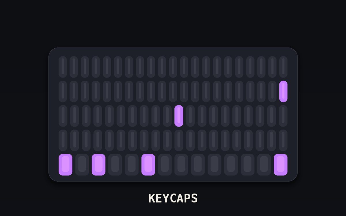 Keycap set illustration with purple accents